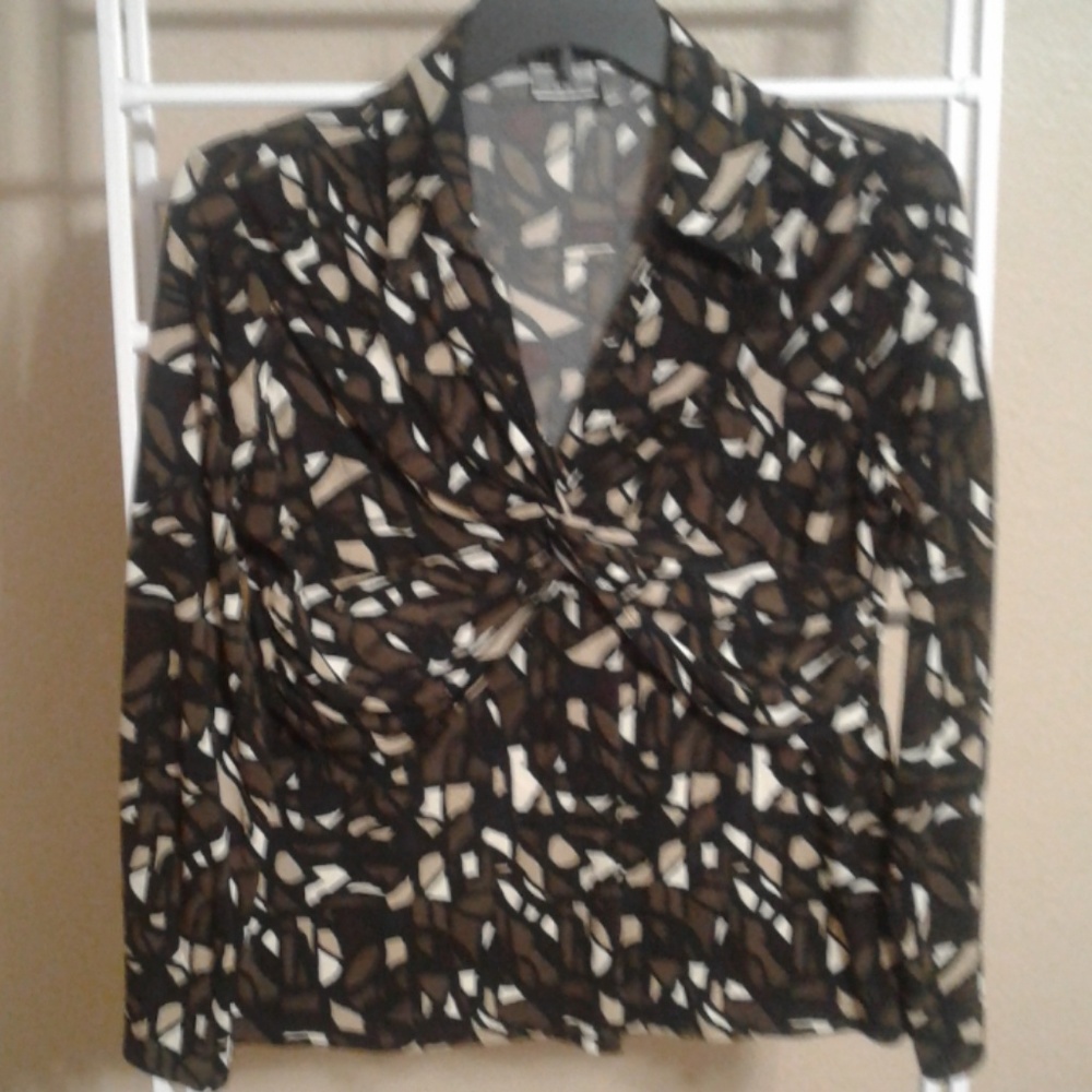 ❣Nicole Miller Fabulous V Neck W/ Knot At Bust XL